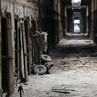 The dilapited cell doors at Eastern State Penitentiary. Philadelphia, PA