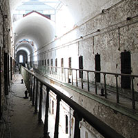 The second floor of a hallway at Eastern State Penitentiary. Philadelphia, PA