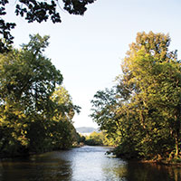 The river behind a hotel. Pigeon Forge, TN