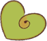my logo: a green heart with an orange swirl in the middle